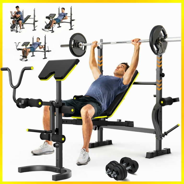 Anytime Fitness Bench Press Set Workout Weight Bench With Rack