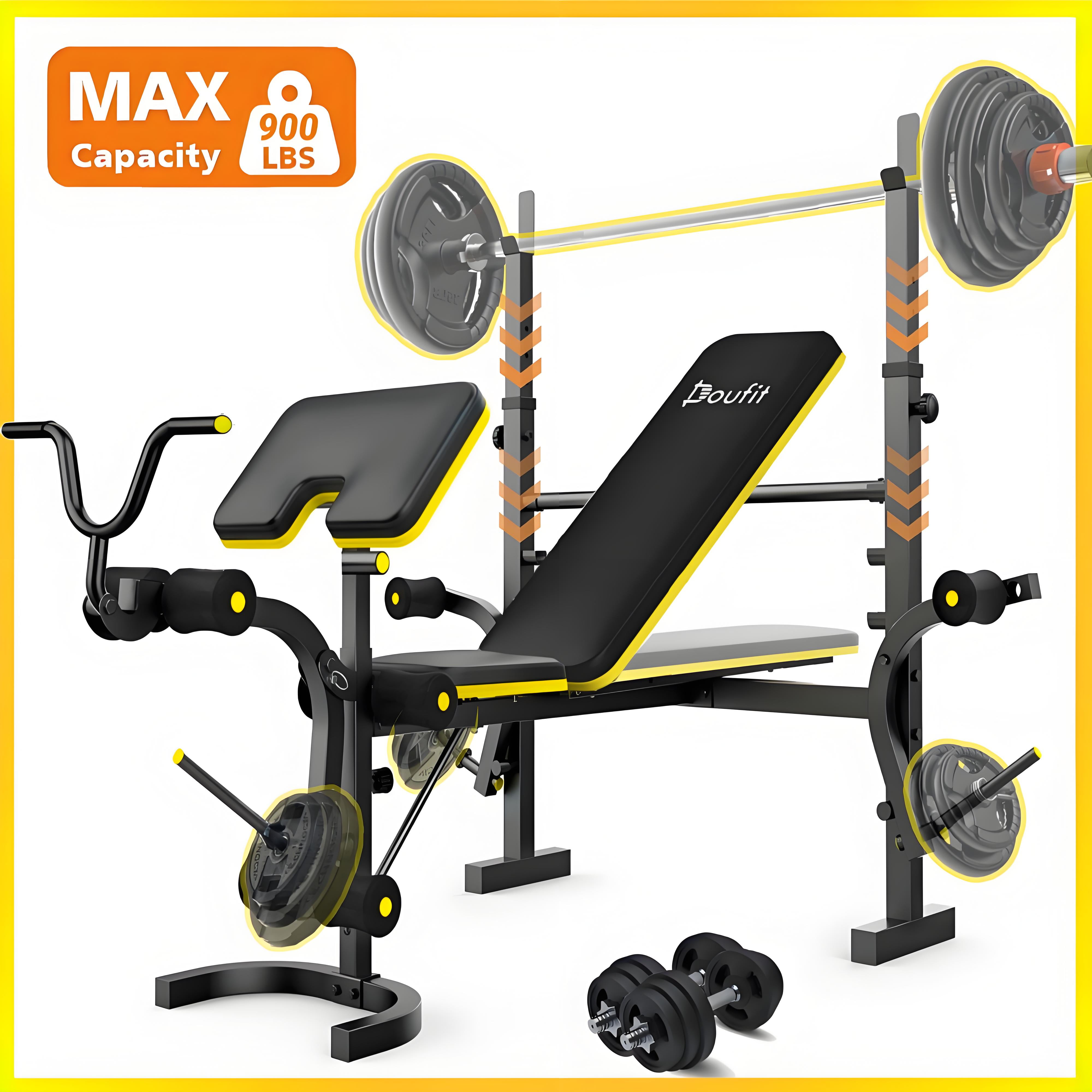 Workout Bench Adjustable Weight Bench, Multi-Functional For Full