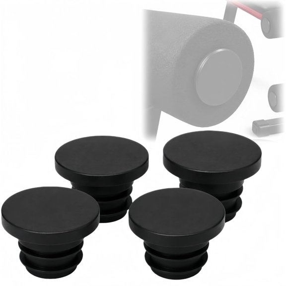 Weight Bench End Caps, Replacement Plugs Compatible with PASYOU Fitness Equipment Repair Parts, 4 Pack (Black)