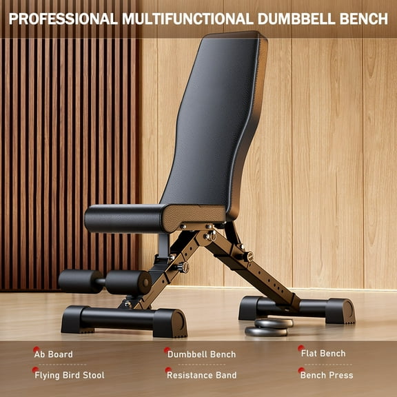 Weight Bench, Foldable Fitness Bench for Full Body Exercise, 8-in-1 Adjustable Strength Training Bench with Incline Decline Positioning