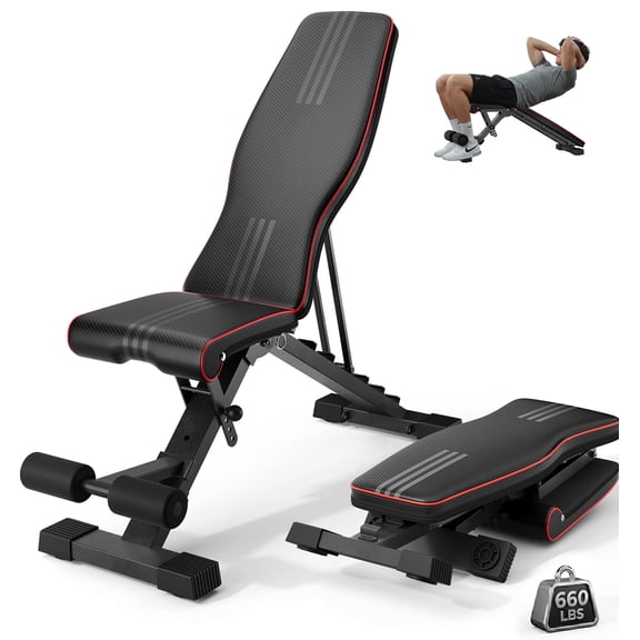 Weight Bench, Foldable Workout Bench Weights DprodoAdjustable Dumbbell 660lbs Bench Workout for Home Gym