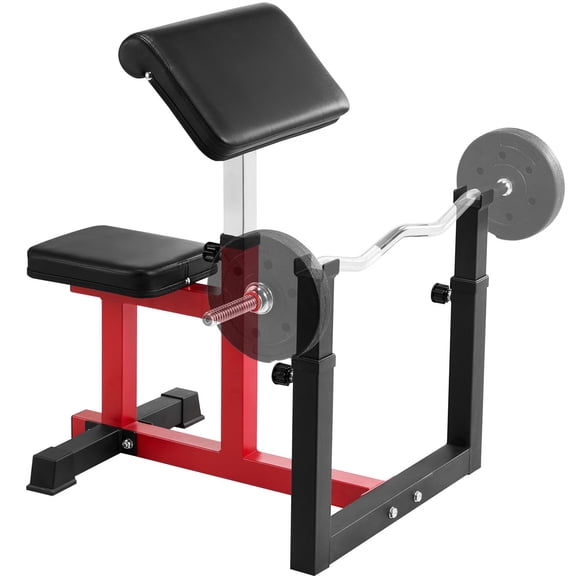 Weight Bench with Leg Extension, Strength Training Benches, Max load 440 LBS Home Gym Bench Fitness Equipment, Seated Arm Isolated Barbell Dumbbell Bicep Station, Workout Bench for Home Gym