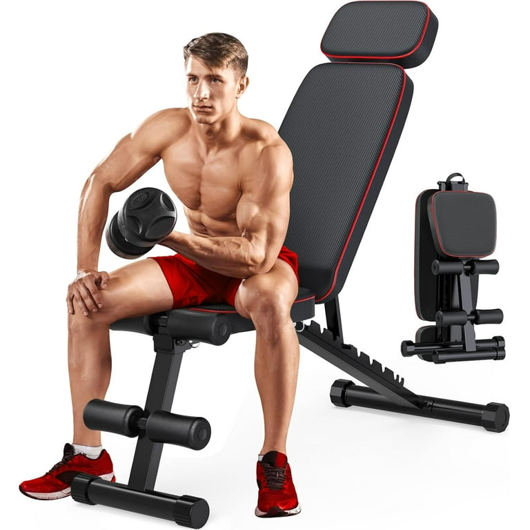 Weight Bench Press Adjustable Workout Bench Multi functional Exercise Bench for Home Gym Incline Decline Bench for Full Body Workout 800lbs Weight Capacity Walmart