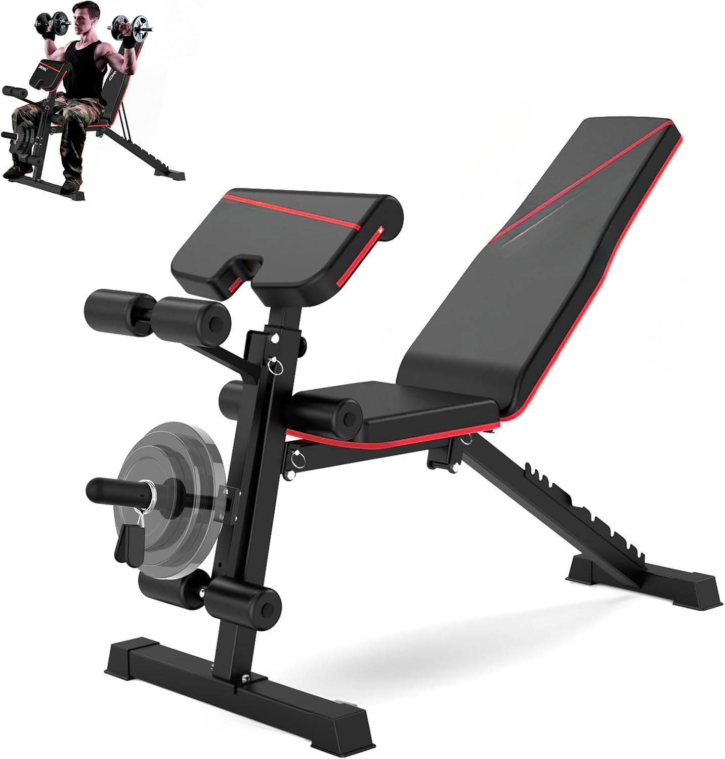 Weight Bench Press, Strength Training Adjustable Workout Benches for ...