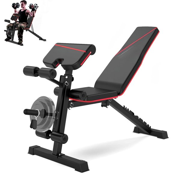 Weight Bench Press, Strength Training Adjustable Workout Benches for Full Body, Gym Benches for Incline Decline Exercise
