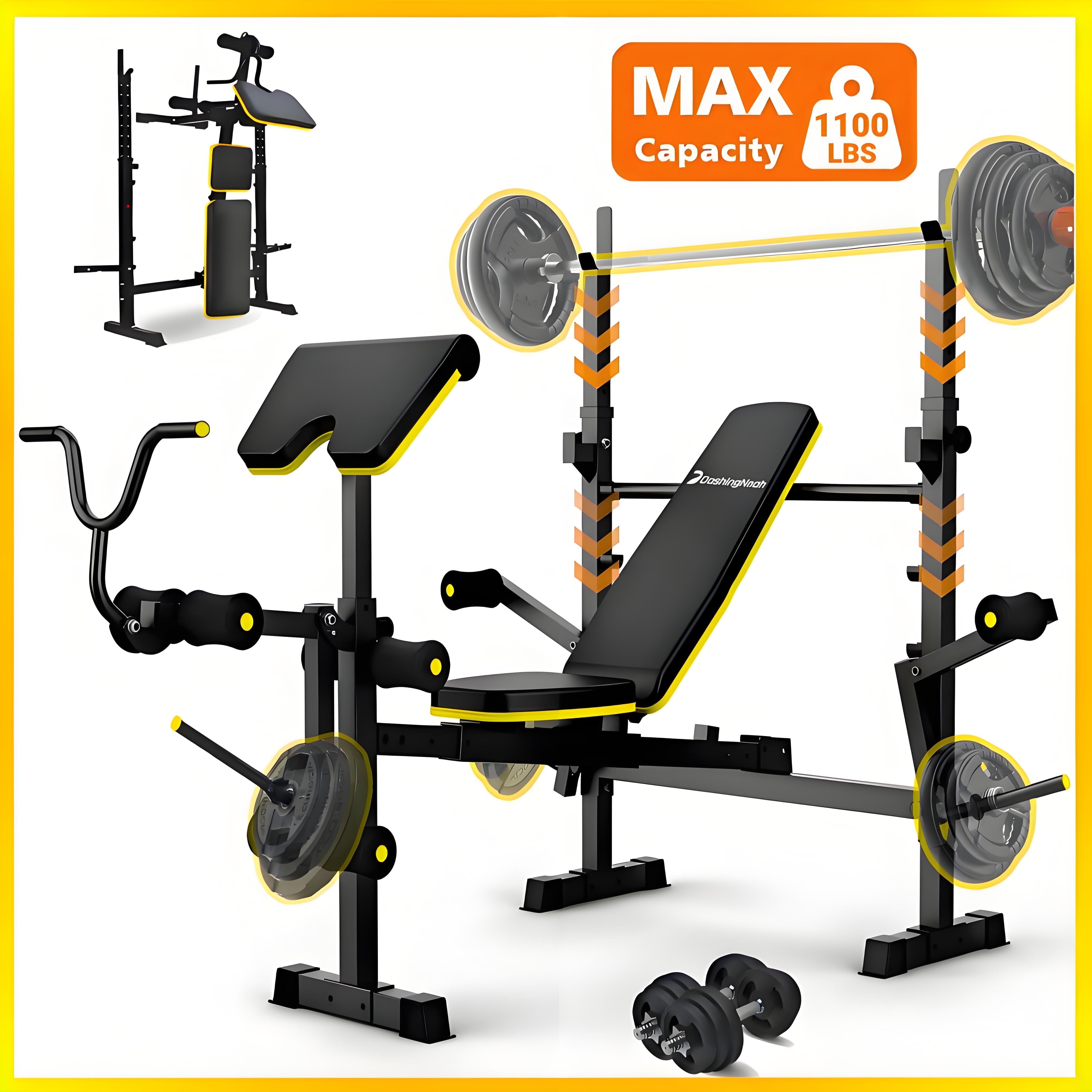 Lachinita Resistance Band Preacher Curl Bench Press Home