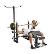 Weight Bench Set with Leg Extension and Curl, Adjustable Bench Press Set Foldable Workout Bench with Rack & Preacher Curl Machine, Fitness Strength Training for Home Gym