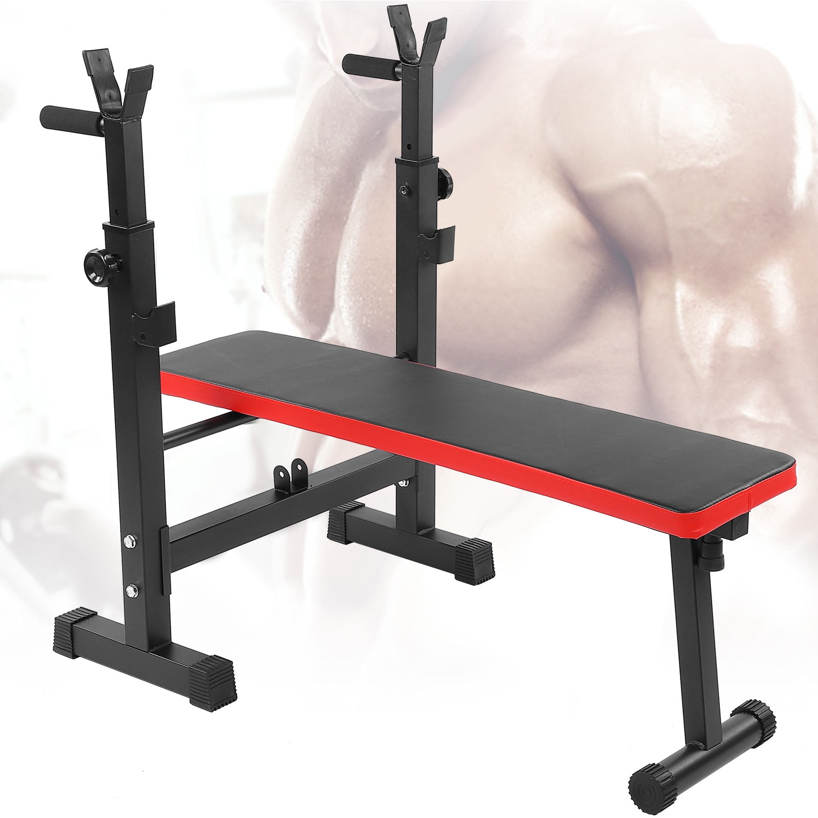Weight Benche Set, Weightlifting Equipment Wide Barbell Rack Bench For