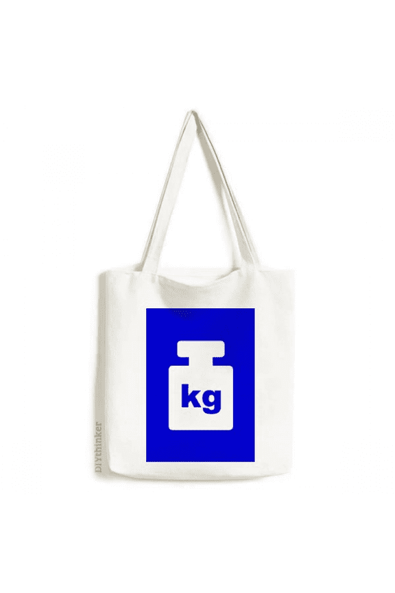 Weight Blue Square Warning Mark Tote Canvas Bag Shopping Satchel Casual Handbag