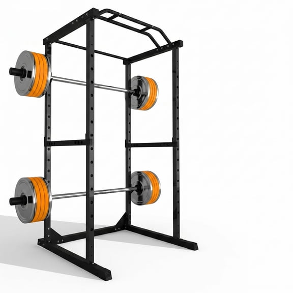 Weight Cage Squat Rack, 1200LB Capacity Power Rack with Multi-Grip Pull Up Bar & Adjustable J-Hooks, Heavy Duty Multi-Function Squat Rack with Safety Bars for Home Bodybuilding