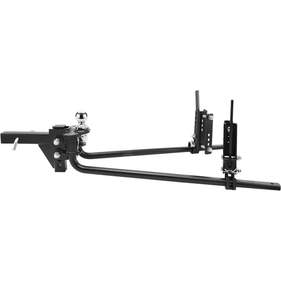 Weight Distribution Hitch, 1,500 lbs Weight Distributing Hitches Kit with Sway Control for Trailer, 2-In Solid Steel Shank, 2-5/16 in Alloy Steel Ball, Powder Coated Load Leveling Hitch, Black