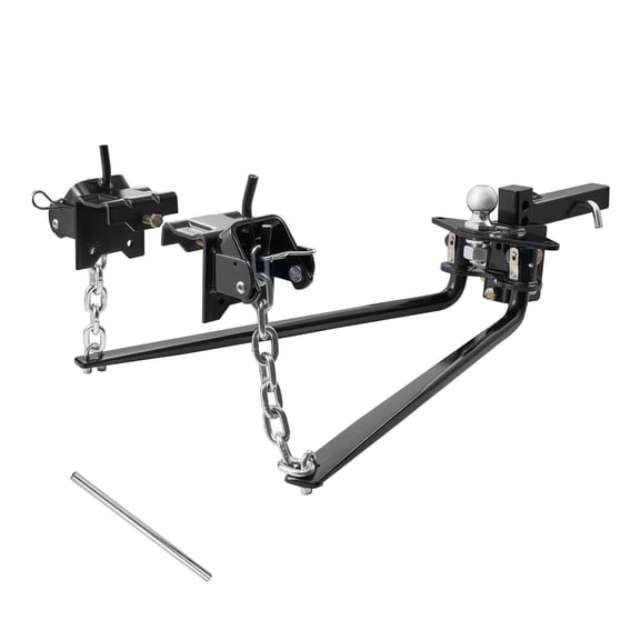 Weight Distribution Hitch Kit, 10000 lbs Towing Capacity with 2-5/16 Inch Ball, Load Leveling System for Trailers, Includes 2 Inch Shank, Black Finish