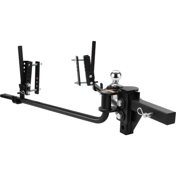 Weight Distribution Hitch Kit 1500 lbs Sway Control Trailer 2 Inch Solid Steel Shank 2 5/16 Inch Alloy Steel Ball Powder Coated Load Leveling Hitch Black