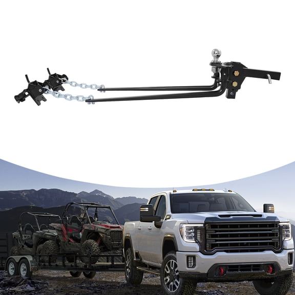 Weight Distribution Hitch, Trailer Hitch, Black Trailer Hitch Device For Bumper Towing Trailers Including Motorhomes, Campers, Boats