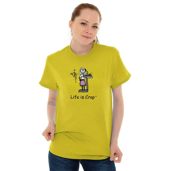 Weight Gain Scale Fitness Funny Women's Graphic T Shirt Tees Brisco Brands L