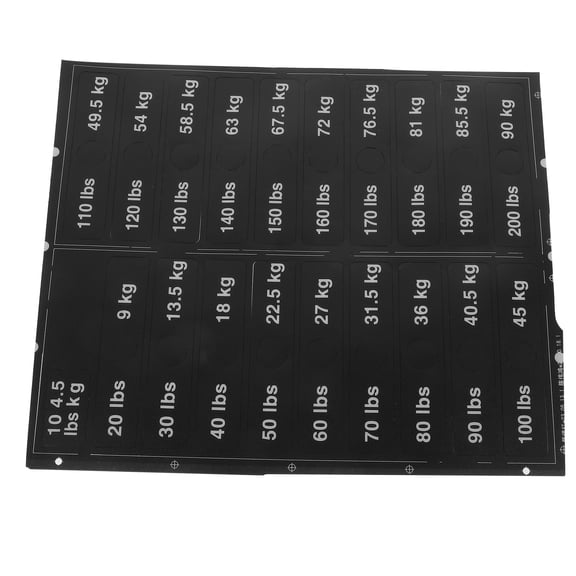 Weight Label Adhesive Stickers Labels for Gym Black Applied Exercise Equipment Pvc Self-adhesive