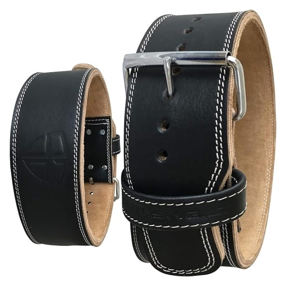 Weight Lifting Belt 4 Inch Leather - Powerlifting Belt for Men & Women - Heavy Duty Cowhide - Single Prong - Gym & Fitness - Small (Texus)