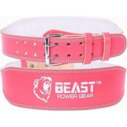 Weight Lifting Belt 4inch Leather Belt - Foam Padded Back Support Gym Belt for weightlifting, Bodybuilding Men & Women Bullet Points - Leather Belts 6MM Thick 4MM Wide Provide strong support and