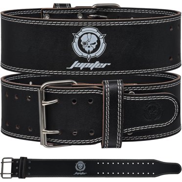 Custom Made Genuine Leather Belt - 1 3/4 Inch Wide, Double Prong Buckle, Black