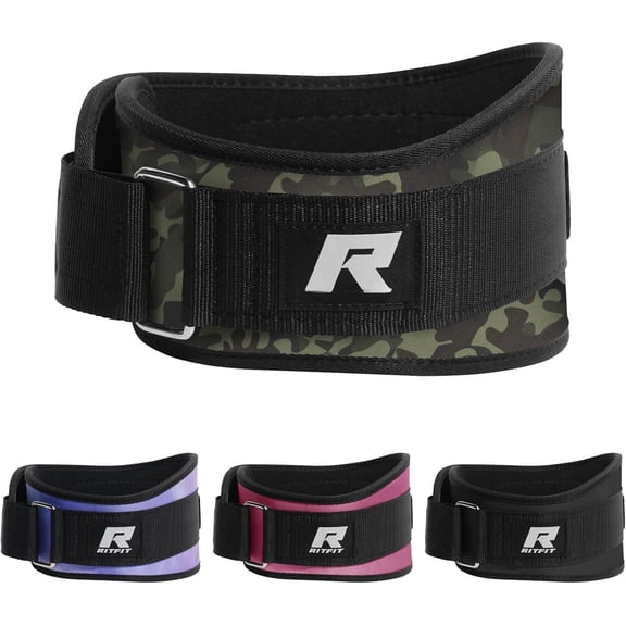 Weight Lifting Belt - for Squats, Lunges, Deadlift, Thrusters - Men and Women - 6 Inch Black/Camouflage