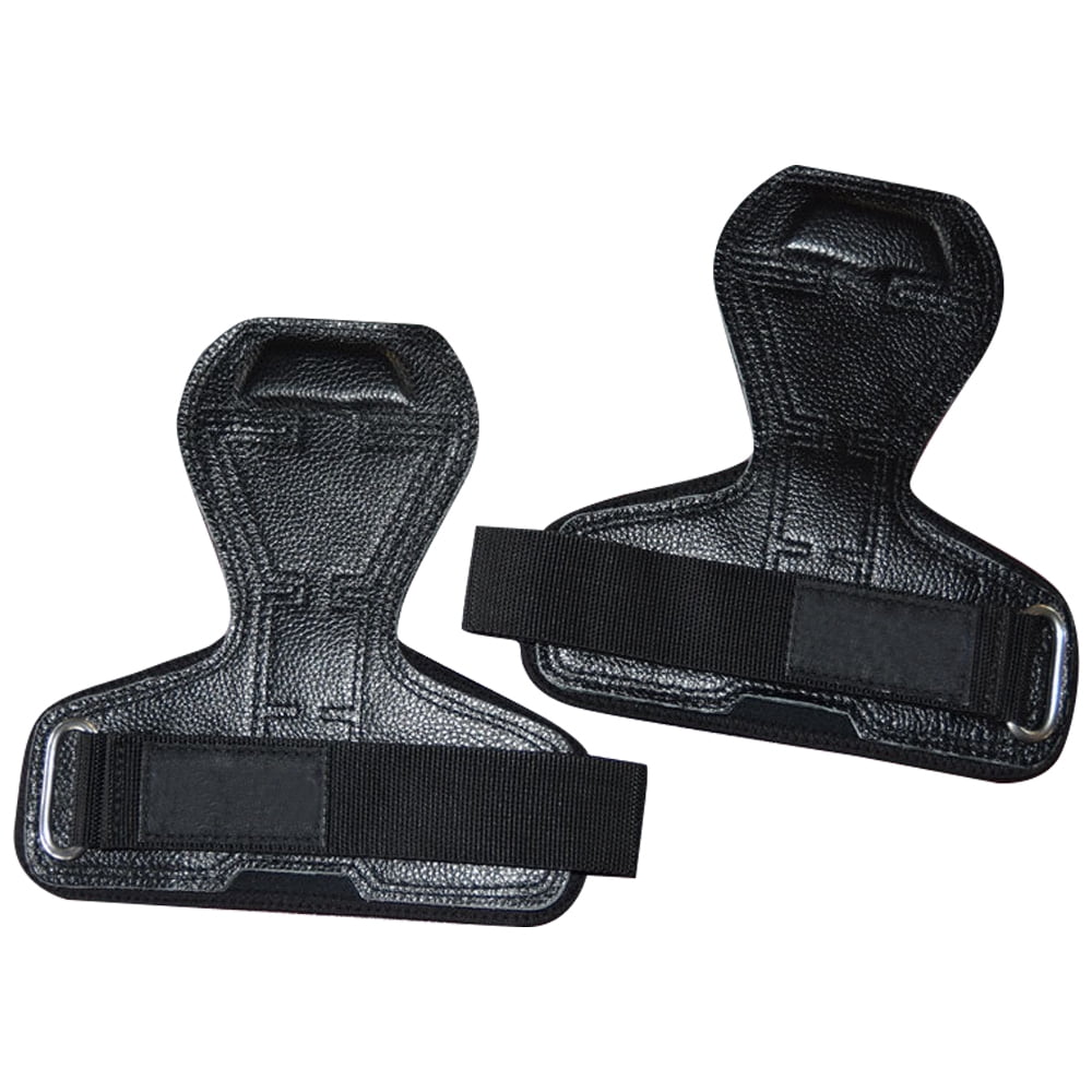 Weight Lifting Grips with Adjustable Wrist Straps for Deadlifts, Heavy-black