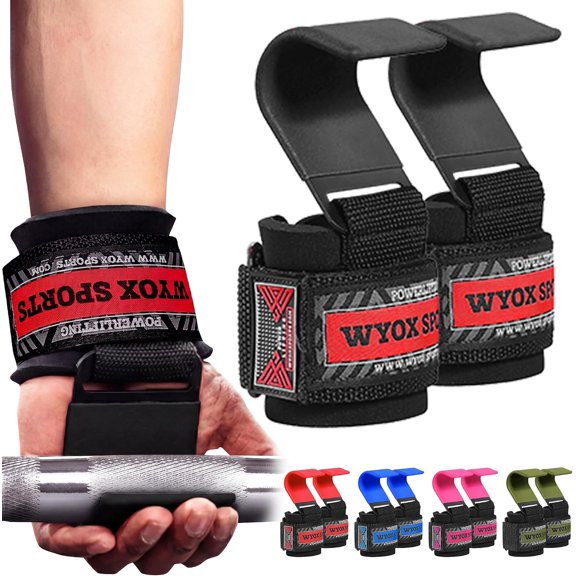Weight Lifting Hooks for Deadlift, Pull Ups & Rows – Heavy Duty Wrist Support Grips to Lift Heavier, Reduce Grip Fatigue & Improve Performance – Padded Straps for Men & Women (Pair of 2)