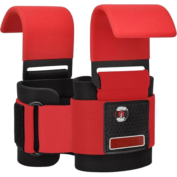 Weight Lifting Hooks - Heavy Duty Gym Straps for Deadlifts, Pull-Ups, Rows & Strength Secure Grip Support for Weightlifting, Powerlifting CrossFit Nylon & Neoprene Padding
