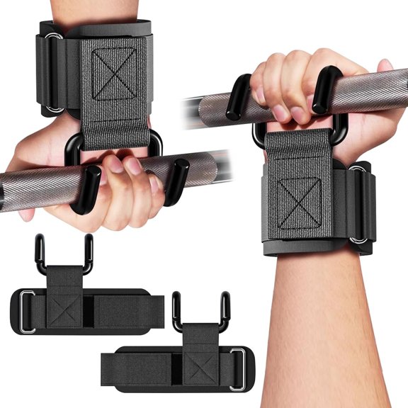 Weight Lifting Hooks for Men and Women(Pair), 330 LB Heavy Duty Gym Lifting Wrist Strap Hook for Deadlifts, Pull-Ups, Strength , 0.4inch Grip Weightlifting Hooks for Teen