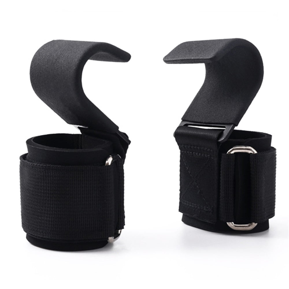 Weight Lifting Hooks for Men & Women (Pair) - Thick Wrist Padding - Lifting Grips for Powerlifting,Metal assist plate Pull-Up Hooks & Straps for Weightlifting & Gym Workouts