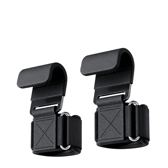 Weight Lifting Hooks (Pair) Heavy Duty Wrist Straps with Non-Slip Steel Hooks, Neoprene Padding & Adjustable Fit Deadlift Straps for Pull Ups, Powerlifting, Rows, Shrugs Gym Hooks