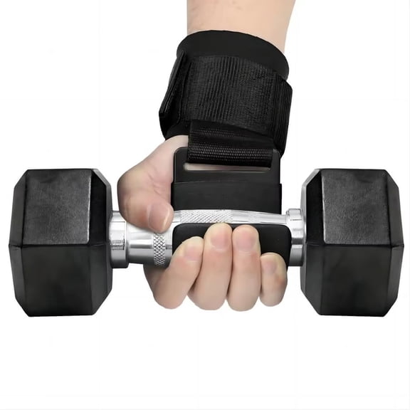 Weight Lifting Hooks with Wrist Support Straps, Heavy Duty Gym Lifting Grips for Deadlifts, Pull Ups, Shrugs, Power Training, Pair of Workout Wrist Hooks for Men Women