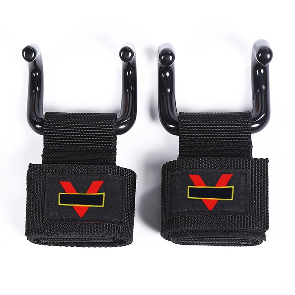 Weight Lifting Rod Hooks Heavy Duty Wrist Wraps for Training Gym