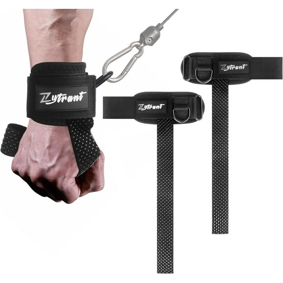 Weight Lifting Straps with With Cuffed D Ring, Heavy Duty Thyick Comfortable Lifting Straps, Secure Fit, Enhanced Grip, Straps for Weightlifting & Gym Training,Black