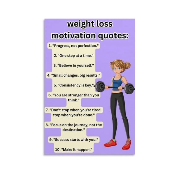 Weight Loss Inspirational Quotes Art Poster  Bedroom Office Printed Canvas Wall Art Decoration Painting Poster