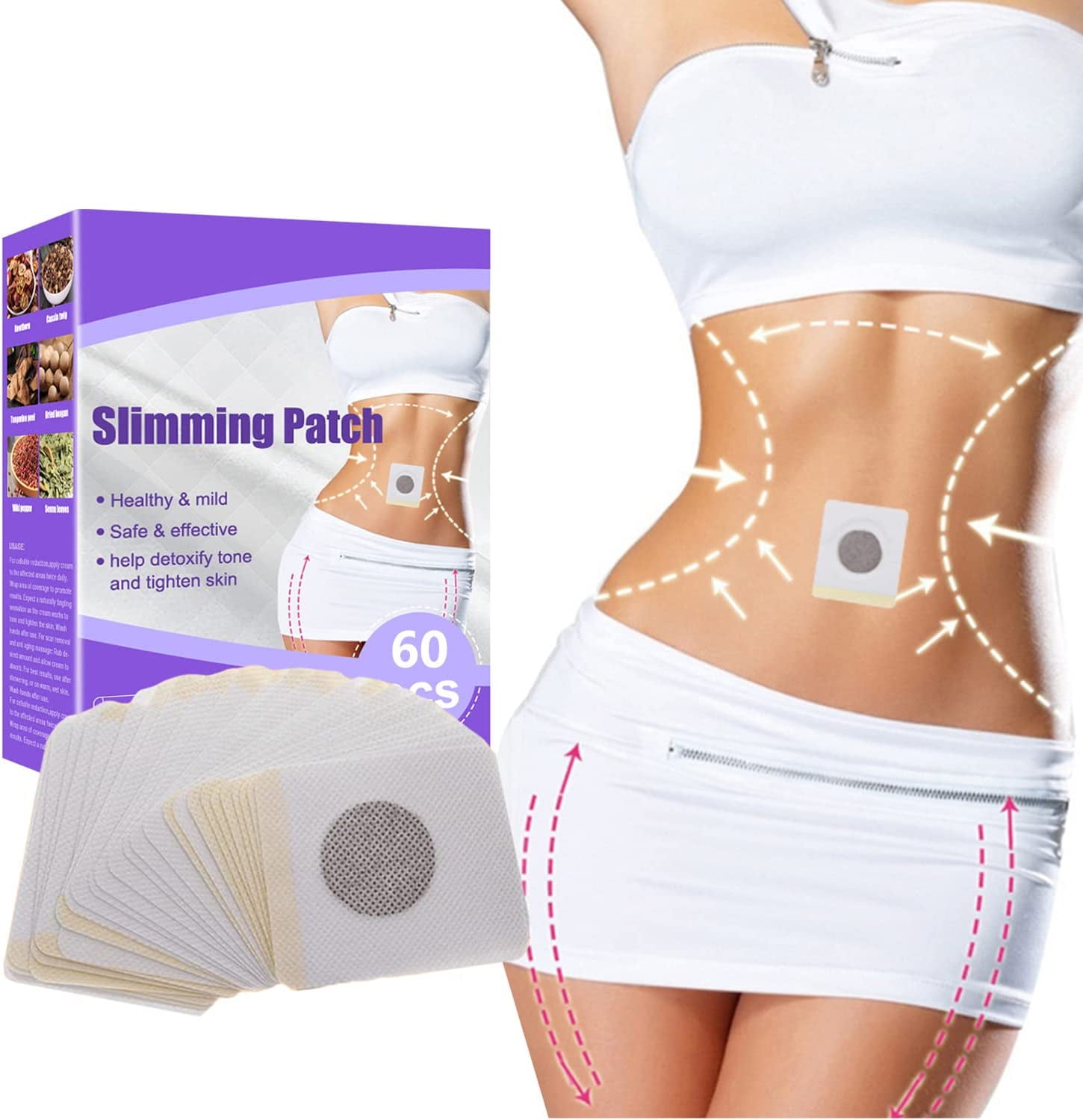 Weight Loss Patches,Waist Abdominal Fat Quick Slimming Natural Plant