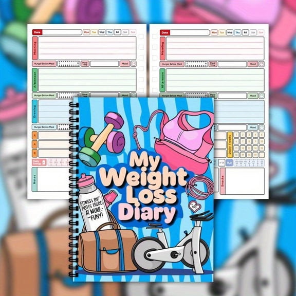 Weight Loss Plan Book Fitness Tracker Planner Workout Dairy Wellness Log Notebook 12 Weeks 104 Pages Monthly Planner Diary Diet Notebooks