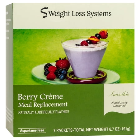 Weight Loss Systems Berry Creme Meal Replacement Smoothie, 15g Protein, 7ct Box