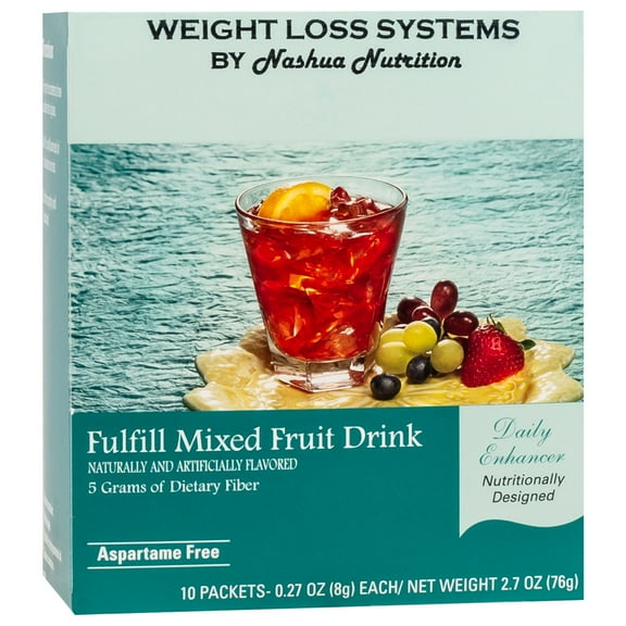 Weight Loss Systems Fiber Drink - Mixed Fruit - Low Calorie - High Fiber - 10/box
