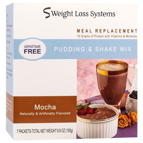 Weight Loss Systems Mocha Flavored Pudding and Shake Mix, 7 Packets 193g (Aspartame Free)