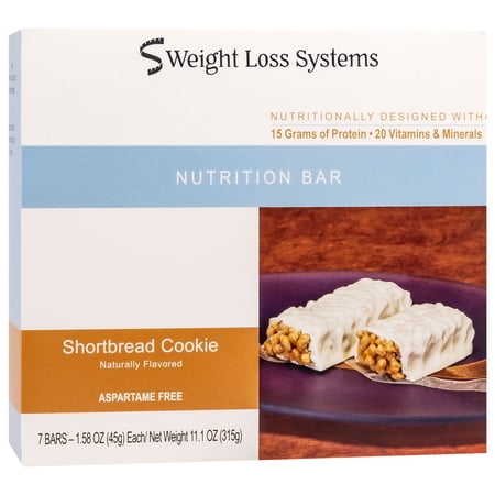 Weight Loss Systems Protein Bar - Crispy Shortbread - 7/Box - High Protein - Low Carb
