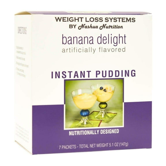 Weight Loss Systems Pudding - Banana Delight - High Protein - Low Calorie - Low Carb - 15% DV Calcium - 7/Box