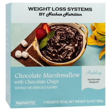 Weight Loss Systems Pudding - Chocolate Marshmallow with Chocolate Chips - High Protein 12g - Low Calorie - Low Carb - Low Fat - 15% DV Calcium - 7/Box