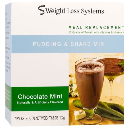 Weight Loss Systems Pudding and Shake - Chocolate Mint - 7/Box - High Protein - Low Calorie - Low Fat - Low Carb