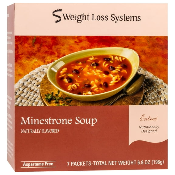 Weight Loss Systems Soup - Minestrone - High Protein 12g - Low Calorie - Low Fat - Low Carb - 7/Box