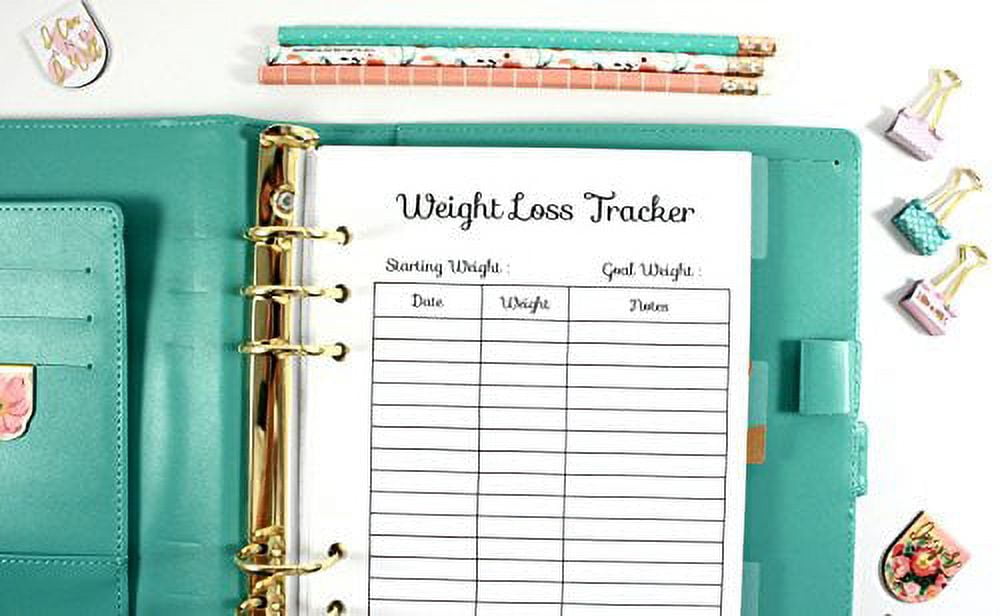 Weight Loss Tracker Inserts for A5 Planners - Walmart.com
