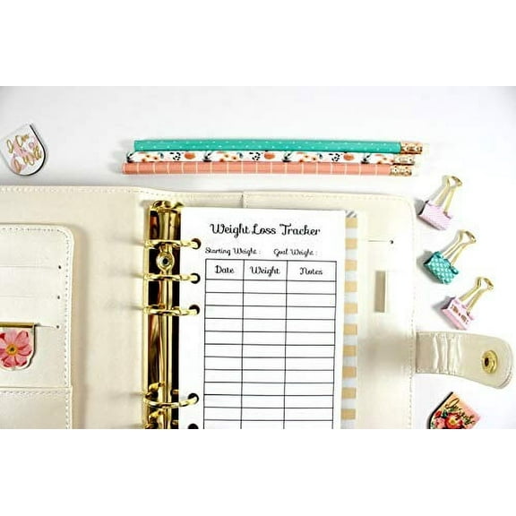 Weight Loss Tracker Inserts for Personal Size Planners