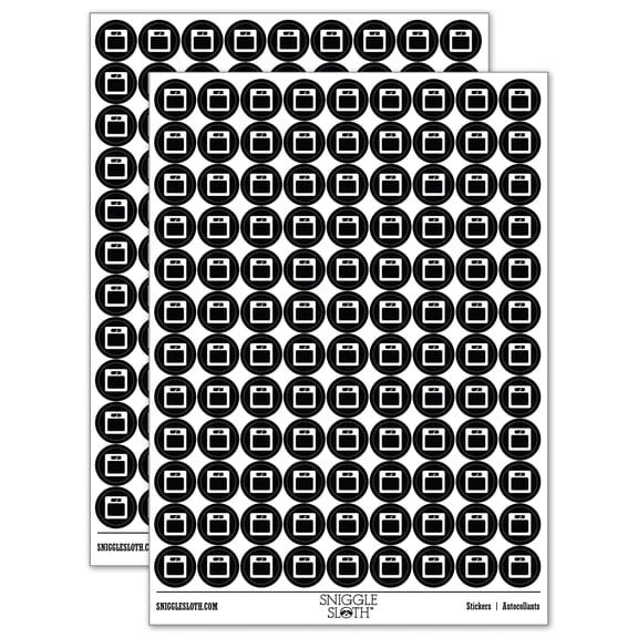 Weight Loss Tracker Scale 200+ Round Stickers - Black - Gloss Finish - 0.50" Size