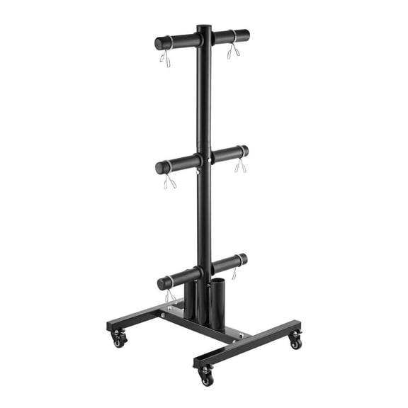 Weight Plate Rack Vertical - 1000lb Capacity Plate Tree with Wheels, Standard Weight Plate Storage Holder for 2-Inch Plates, Home Gym Organization