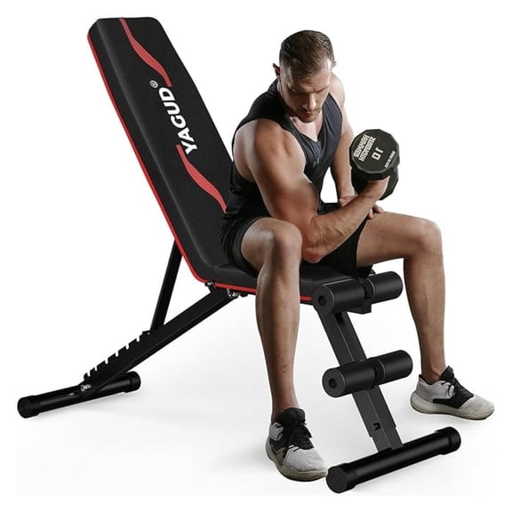 Weight Press, Adjustable Workout Benches for Home Gym Dumbbell Exercise, 880 LB Stable Incline Decline for Full Body Workout, 2 Sec Fast Folding Strength Training Sit up