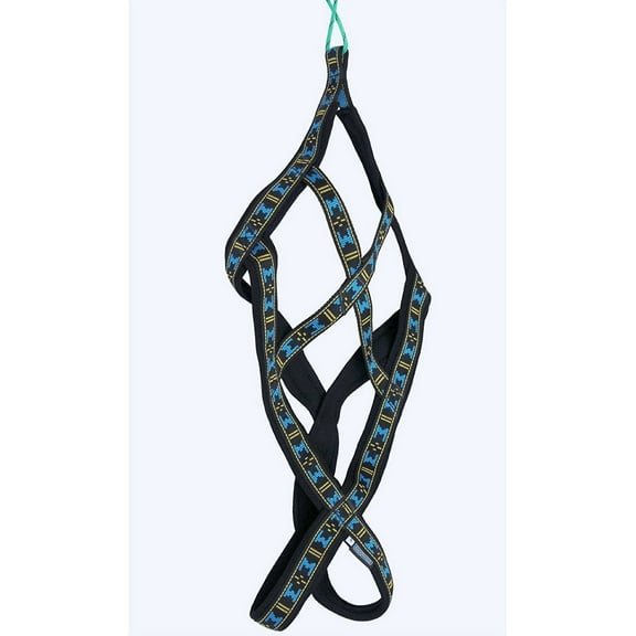 Weight Pulling Sledding Dog Harness X-Back Style Black/Blue XLarge, 22.5" Neck Circumference.